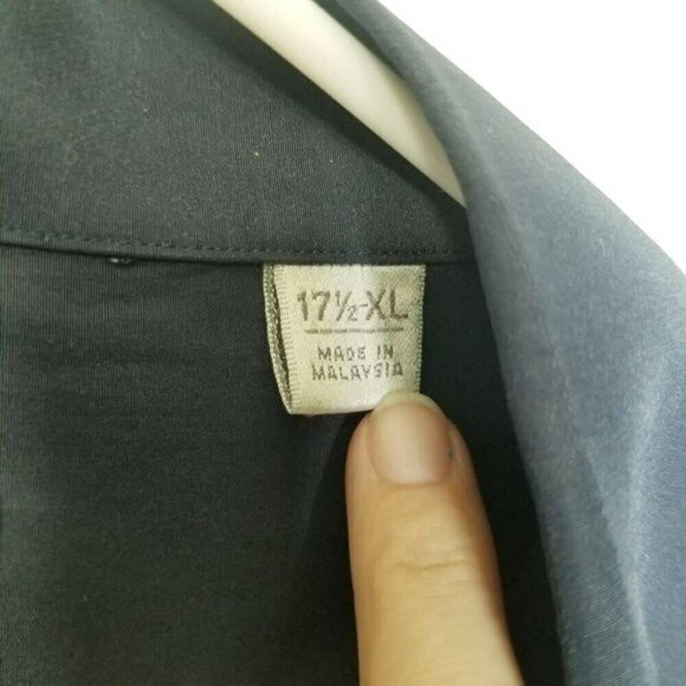 Halogen Mens dress shirt button down Navy Blue EUC 17.5 XL - Picture 6 of 11